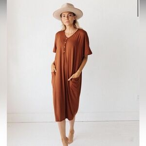 House Dress in Cognac colour